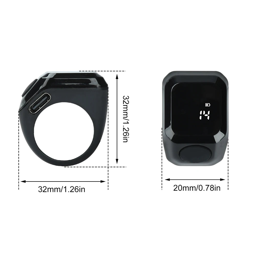 Smart App Ring Counter OLED Digital Display Bluetooth Counter Time Reminder Wearable Prayer Bead Counter