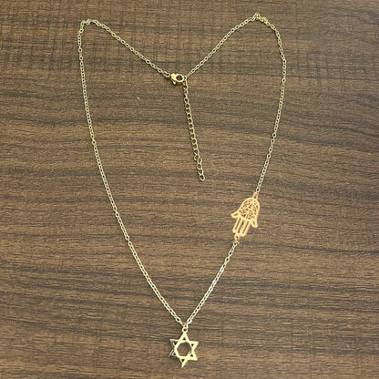 Personalized Star of David Hamsa Necklace for Women Men Gold Color Magen David Religious Jewish Star Jewelry Gifts