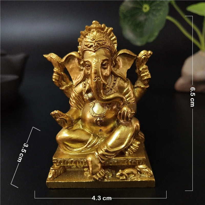 Lord Ganesha Buddha Statue Home Decoration Ganesh Elephant God Sculpture Figurines Ornaments Buddha Statues FengShui Lucky Gift