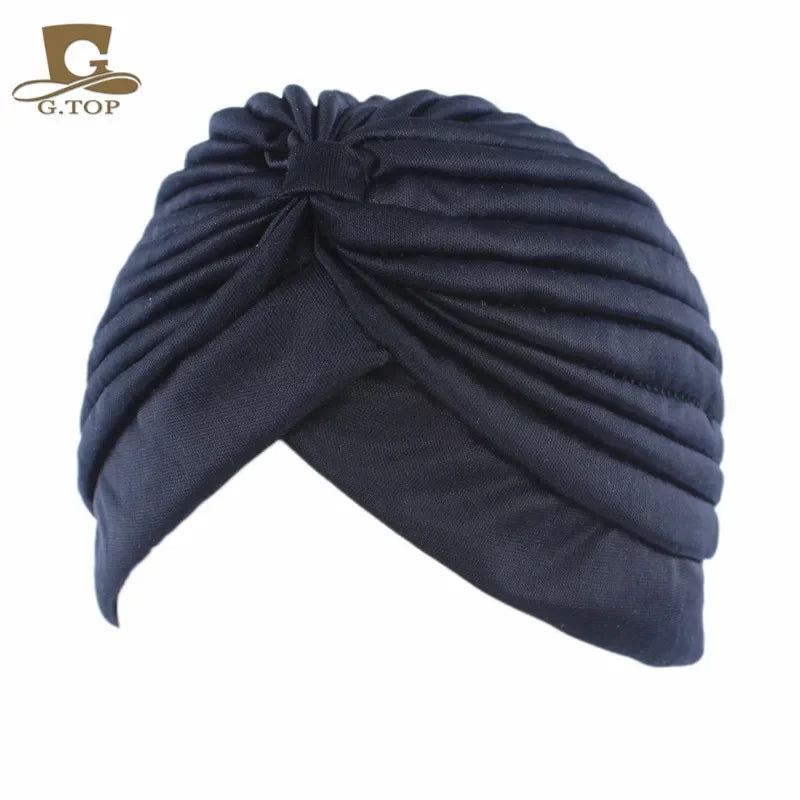 NEW Luxury Divas Stretchable turban Head wrap hat with beaded pendant women Headwear