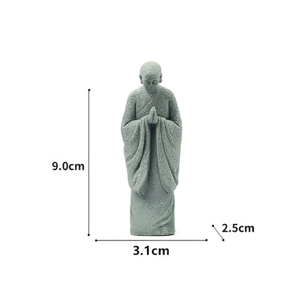〔White〕Wishing Monk Buddhist Micro Landscape Stone Fish Tank Moss Landscaping Zen Oriental Aesthetics Garden Ornaments