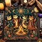 Divination Altar Cloth Civet Cat Tarot Tablecloth For Tarot Card Reading Decorative Voo-Polyester Oracle Card Mat