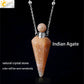Crystal Perfume Necklace Natural Stone Cone Pendant Healing Clear Quartz Pendants Essentials Oil Diffuser Vial Necklaces H119
