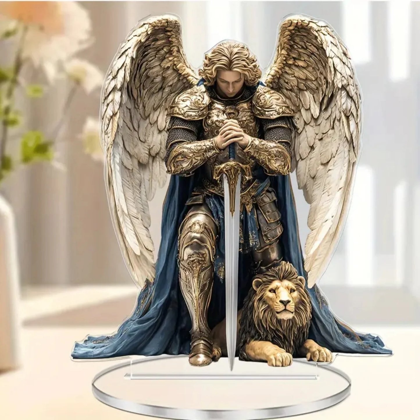 Archangel Michael 2D Flat Acrylic Plaque,Home,Office,Cafe,room,Studio,display Case,Tabletop Ornament Decor Sign Gift Kit