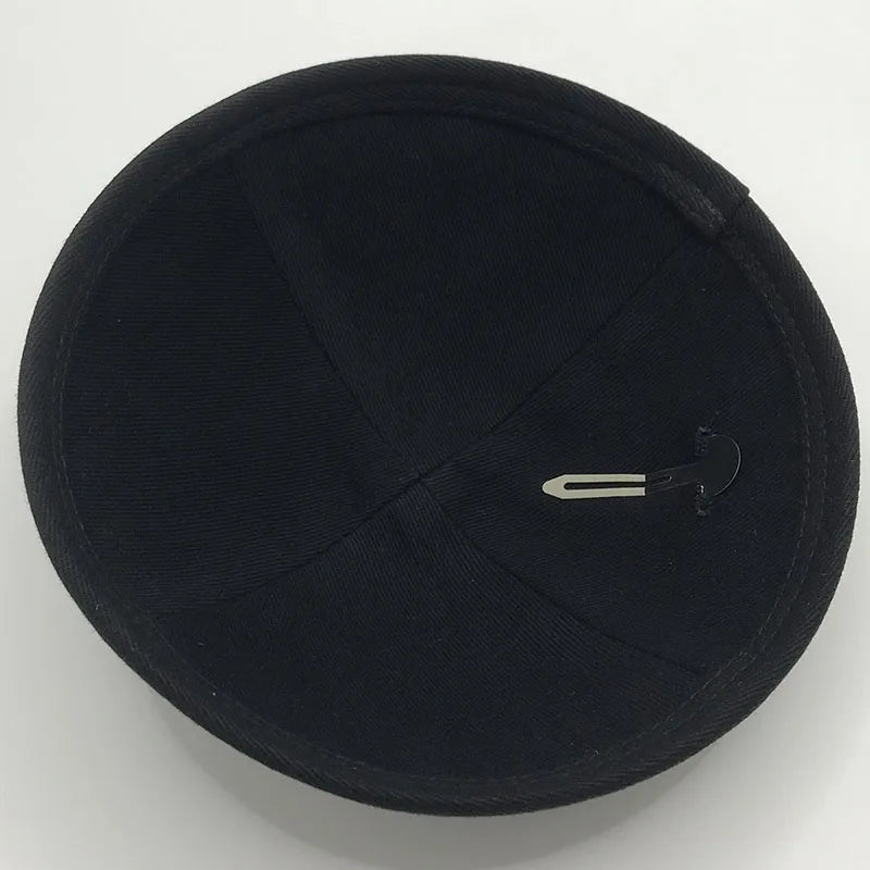 Judaical Velvet Kippah 18cm Embroidered Hebrew Letter for Men Jewish Kippot Skullcaps Bulk Bar/Bat Mitzvah Kippahs