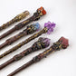 Witch Magic Stick Quartz Natural Crystal Scepter Fairy Wand Ritual Tool Altar Adornment 1pc Halloween Prop Handmade Jewelry Gift