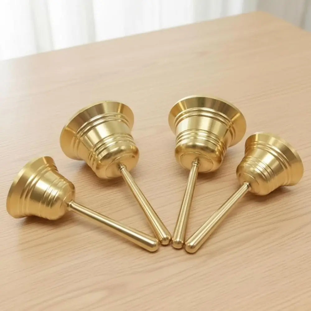 Sound-producing Solid Brass Call Bell Polishing Crisp Sound Hand Bell Vintage with Bell Clapper Bell Desktop Ornaments