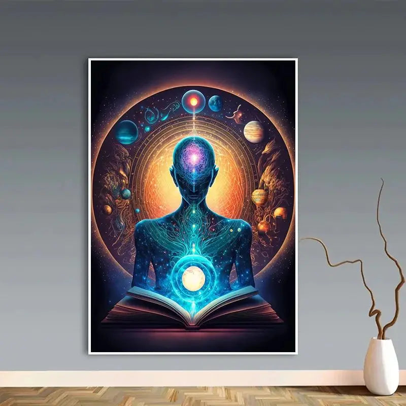 Universe Mysteries Meditation Chakras Indian Buddha Classic Religion Art Canvas Painting Abstract Figure Poster Print Home Decor