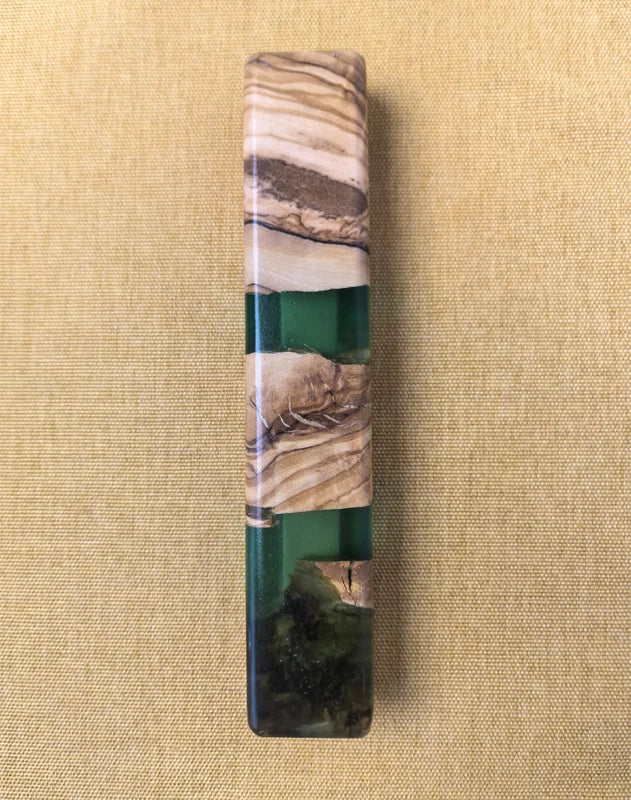 Mezuzah Case for Door, Handcrafted Resin and Olive Wood mezzuzah case,Wood Mezuzah Case for Mezuzah Scroll, Mezuzah Cases,