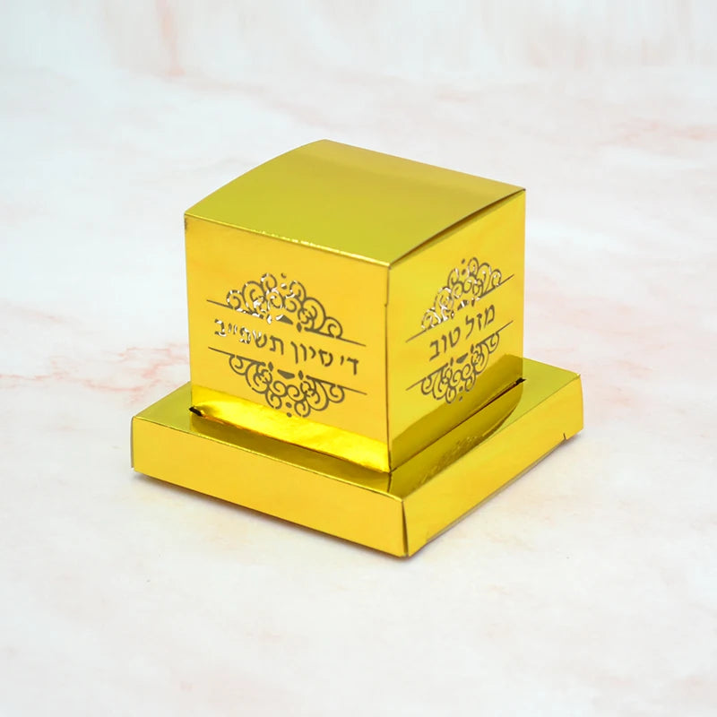 40Pcs Phylacteries Jewish Custom Hebrew Laser Cut Tefillin Bar Mitzvah Favor Gift Box Vines Decoration