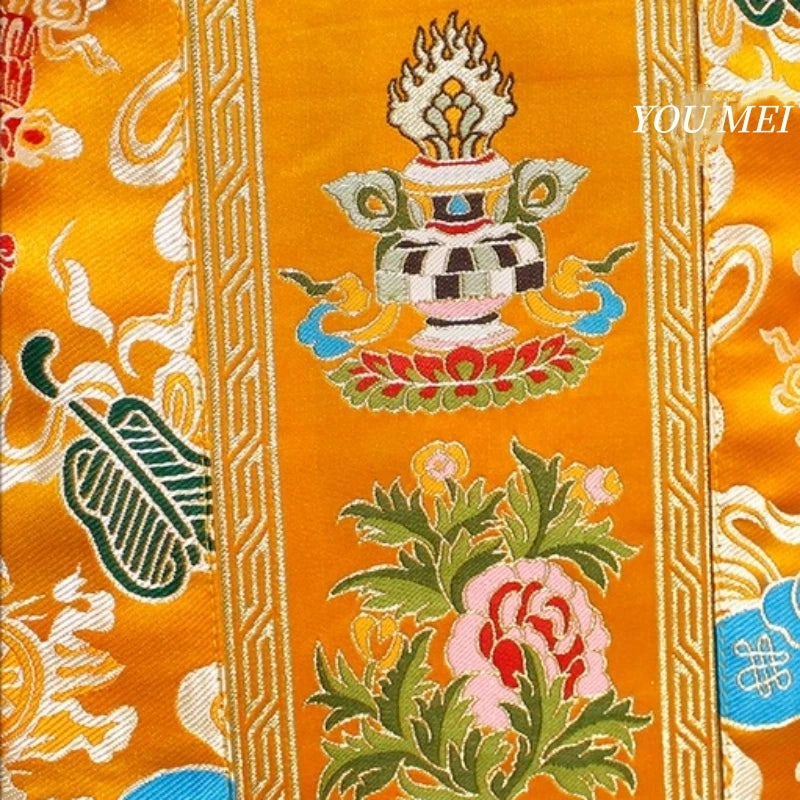 1Pcs Tibetan Style Embroidered Flags,1.4m Auspicious Dragon Pattern Home Decor Hanging Banner Buddhist Item Altar Prayer Flags