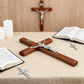 7.8 Inch Wooden Catholic Cross Wall Decor Handcrafted Wood Cross for Home Desktop and Wall Decoration Religious Gift
