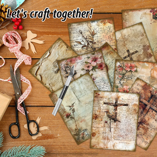30pcs Bible Decorative Scrapbook Paper,For Bible Journaling,Faith-Based Diy Craft,Religious Art Project,Sunday Church Decoration