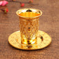 Silver Plated Kiddush Cup Nickel Plated Wine Cup with Saucer Jewish Shabbos Goblet Passover for Havdalah Passover Gift