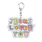 Jesus Loves You Letter Keychains Christian God Bible Quote Keyring for Accessories Bag Pendant Key Chain Jewelry Fans Lover Gift