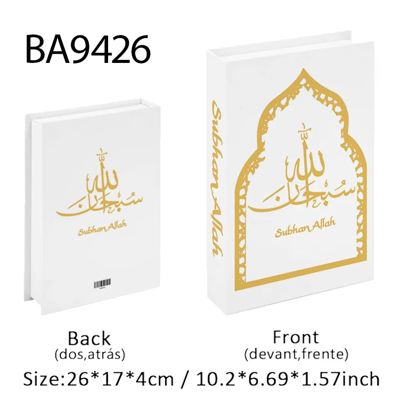 Islamic Mosque Luxury Fake Book Storage Box Kaaba Decorative Books Home Decor Coffee Table Bedroom Ornament Interior Decoration