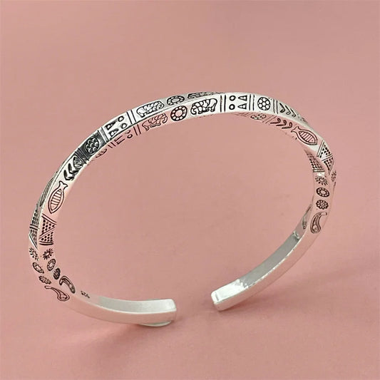 925 sterling silver, totem open bracelet, balance of wildness and elegance