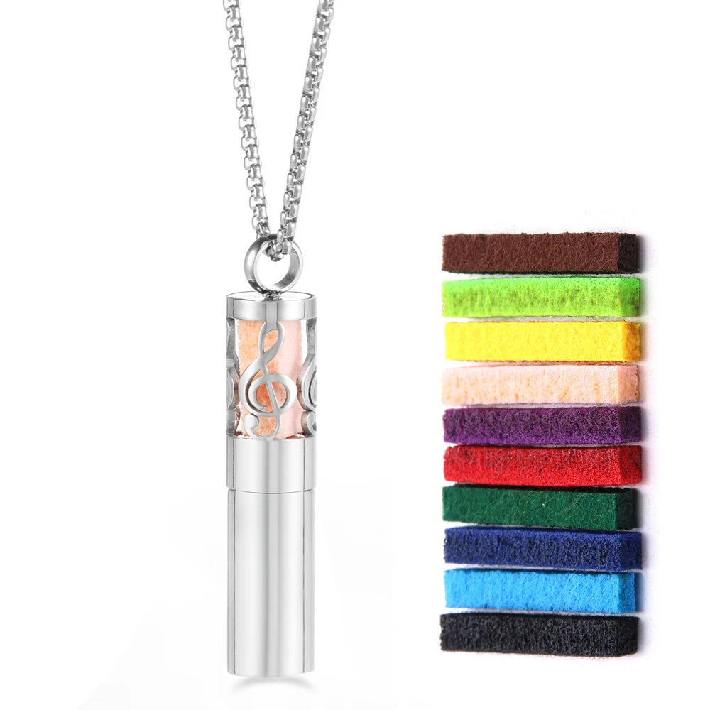 Twelve Constellations Aromatherapy Essential Oil Pendant Lockets Perfume Storage Diffuser Necklace 316L Stainless Steel Jewelry