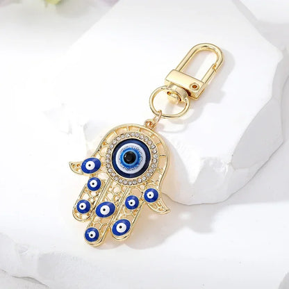 Turkish Blue Evil Eye Keychain Luckly Owl Elephant Butterfly Tortoise Charms With Key Holder Handbag Decorations For Women Men