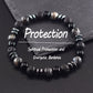 Classic Black Natural Labradorite Volcanic Stone Beads Bracelet Women Men Spiritual Protection and Energetic Banlance Jewelry