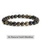 JD Natural Stone Beads Bracelet Amethyst Tiger Eye Crystal Quartz Agate Gem Beads Bangles Women Men Reiki Healling Jewelry Gift