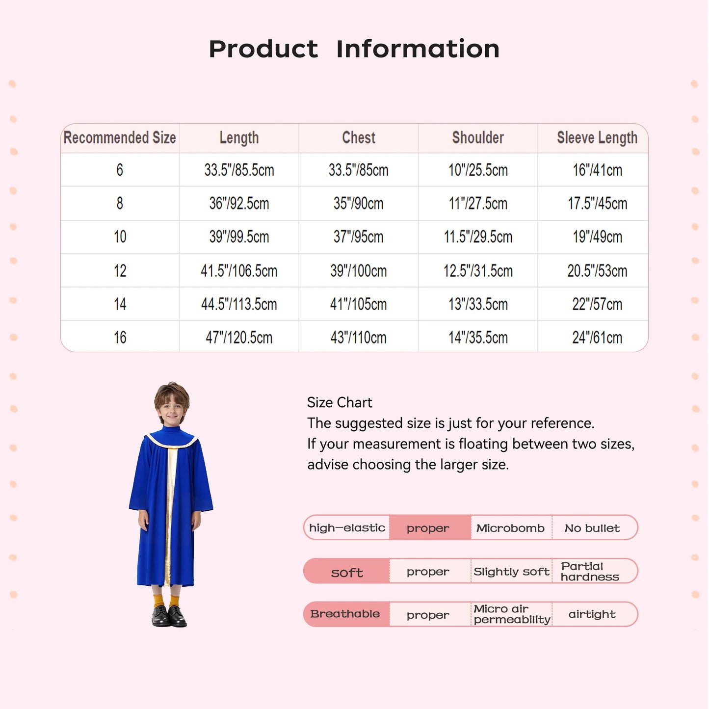 Boys Girls Church Choir Worship Praise Dance Robe Long Sleeve Metallic Gown Christian Pastor Priest Cosplay Halloween Costume