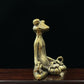Copper Yoga Frog Figurine Taoism Zen Frog Incense Holder Brass Craft Collection Statuette Tea Pet Feng Shui Ornament Home Decor