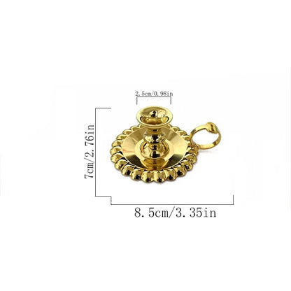 Luxury Gold Plated Orthodox Handheld Candle Holder with Handle for Church Liturgy Home Altar Prayer Devotion Christian Gift Deco