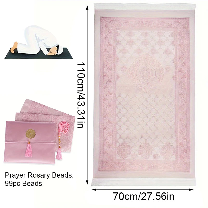 Prayer Mat Set Prayer Rug Islamic Muslim Travel Worship Blanket Outdoor Portable Muslim Pray Mat Ramadan Gifts