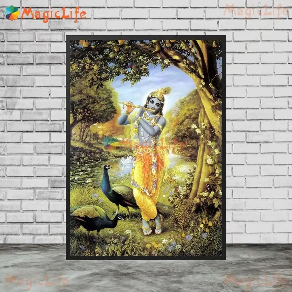 Narasimha Krishna Hindu Wall Art Canvas Paintings Posters Prints for Living Room Decor Spiritual Wall Pictures Home Decor