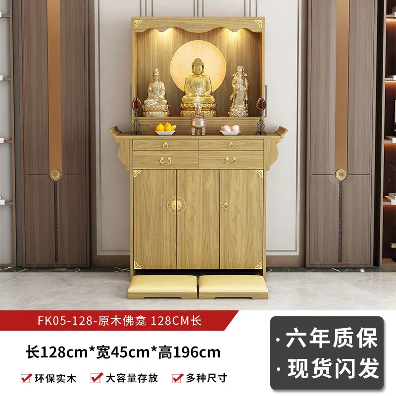 YFY Solid Wood Buddha Shrine Cabinet  Wealth Home Altar Incense Table God Worship Cabinet Shrine Altar Buddha Hall Cabinet