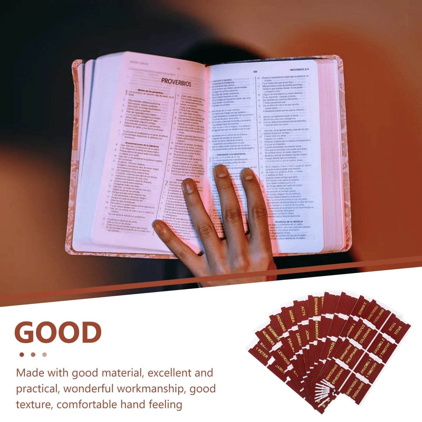 1 Set Bible Book Tabs Portable Leather Index Tabs Creative Design Bible Study Accessories Comfortable Hand Feeling