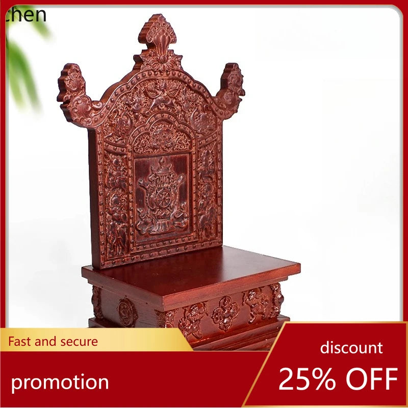 CZ Wood Shrine Carved Eight Auspicious Offerings Altar Buddha Altar Detachable Retro Ornament Buddha Statue Buddha Hall