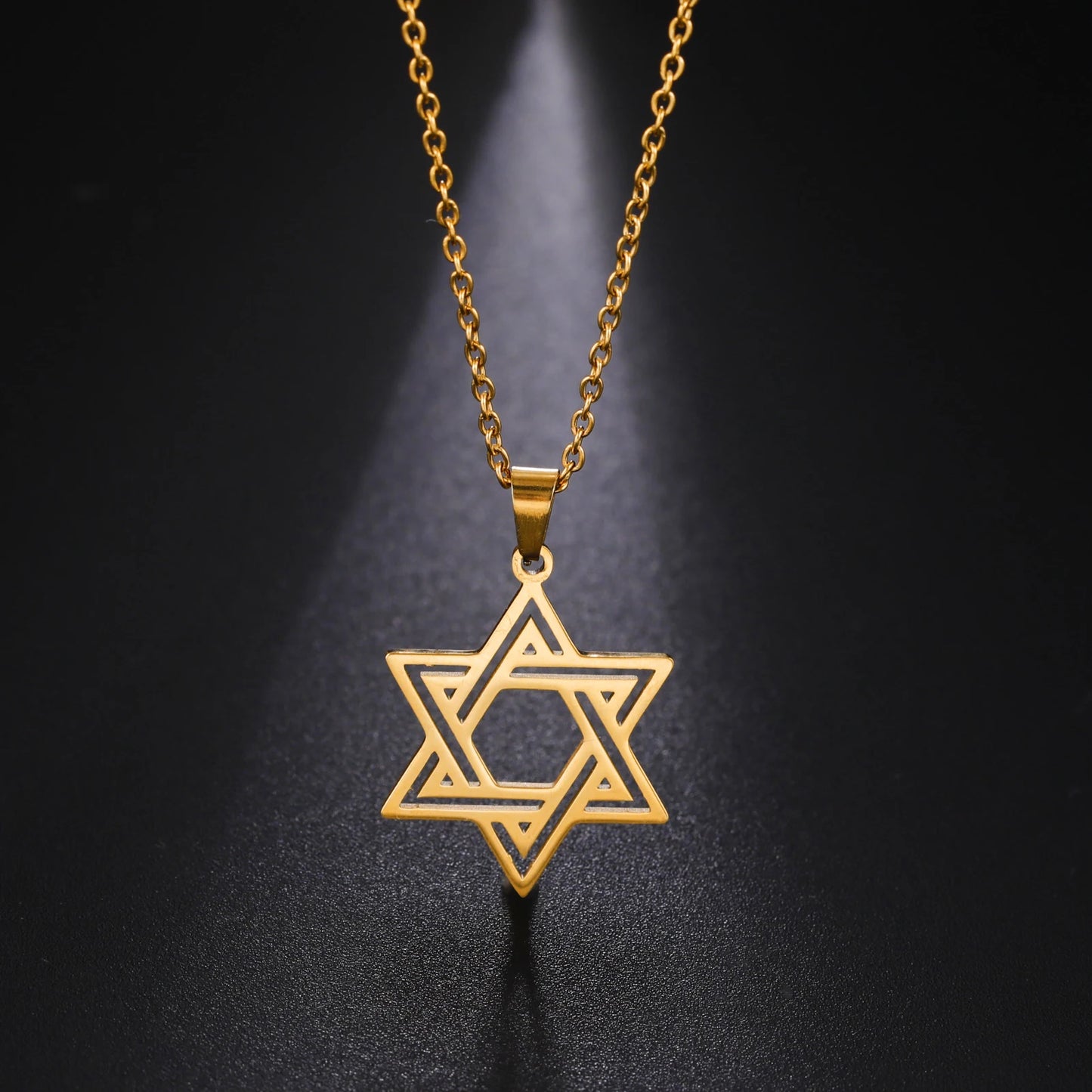 New Fashion Star of David Pendant Necklace  Simple Stainless Steel Necklace Jewelry Gift Wholesale