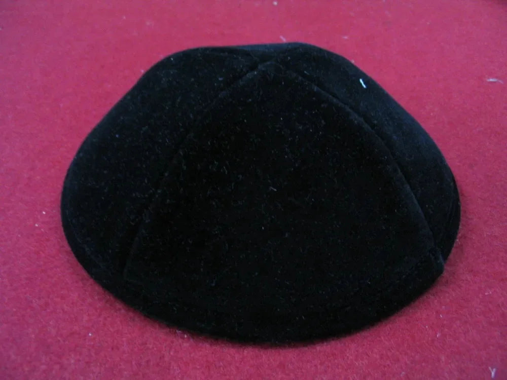 BLACK VELVET JEWISH KIPPAH YARMULKE KIPPOT RIMLESS OR WITH NO RIM