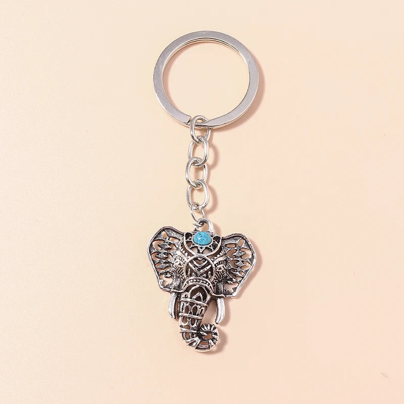 1Pc Bohemia Evil Eye Hamsa Hand Keychain for Women Men Blue Eye Sun Feather Key Ring Bag Pendant Car Key Holder Rings Wholesale