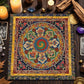 Floral And Sun Tarot Card Tablecloth Altar Cloth Flower Life Spread Tarot Reading Cloth Spiritual Oracle Card Pad