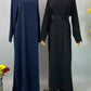 Hot Selle Muslim Woman Abaya With Pockets Islamic Casual And Simple Long Dresses Moroccan Caftan Woman Dubai Abaya Ramadan Black