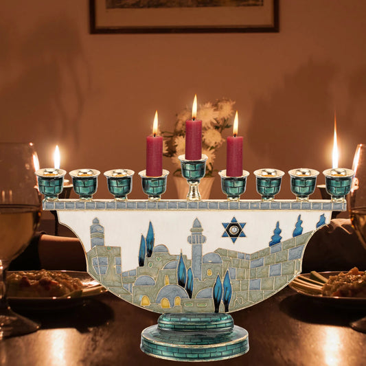 9 Branch Candle Holder for Hanukkah Menorah Candelabrum 9 Head Candlestick Stand for Christmas Party Wedding Celebration Decor