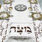 Happy Passover Waterproof Tablecloth for Table Decor Pesach Seder Jewish Hebrew Rectangle Table Cloth Kitchen Dining Table Decor