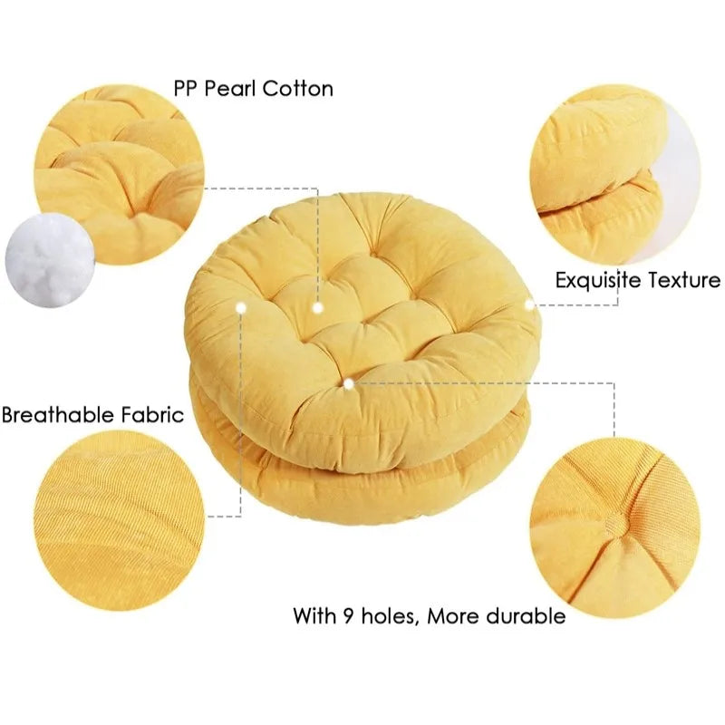 Inyahome Round Cushions Meditation Large Floor Pillow for Kids and Adults Cushion for Floor Seating Yoga Living Room Office
