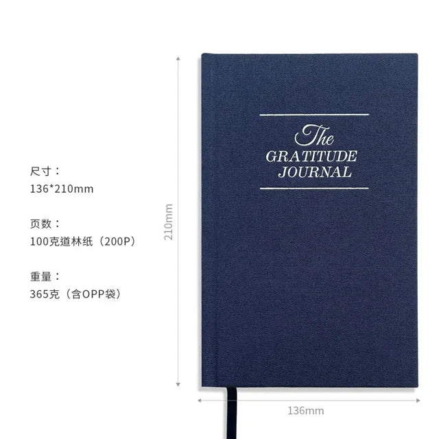Hardcover & Mindfulness Size Five Minute Gratitude Manifestation Journal Daily Diary for Reflection Notebook The