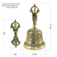 Nepalese Handmade Brass Bell Copper Handheld Gong Five-Pronged Bronze Bell Buddhist Ceremony Handbell for Meditation And Yoga