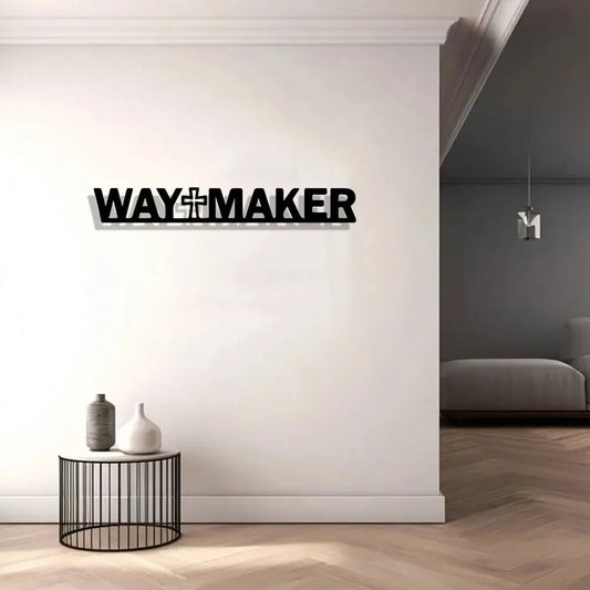 1pc Vintage "Way Maker" Cross Wall Art, Iron Christian Scripture Sign, Religious Home Decor for Living Room Easter