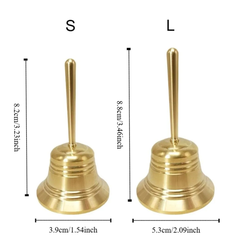Sound-producing Solid Brass Call Bell Polishing Crisp Sound Hand Bell Vintage with Bell Clapper Bell Desktop Ornaments