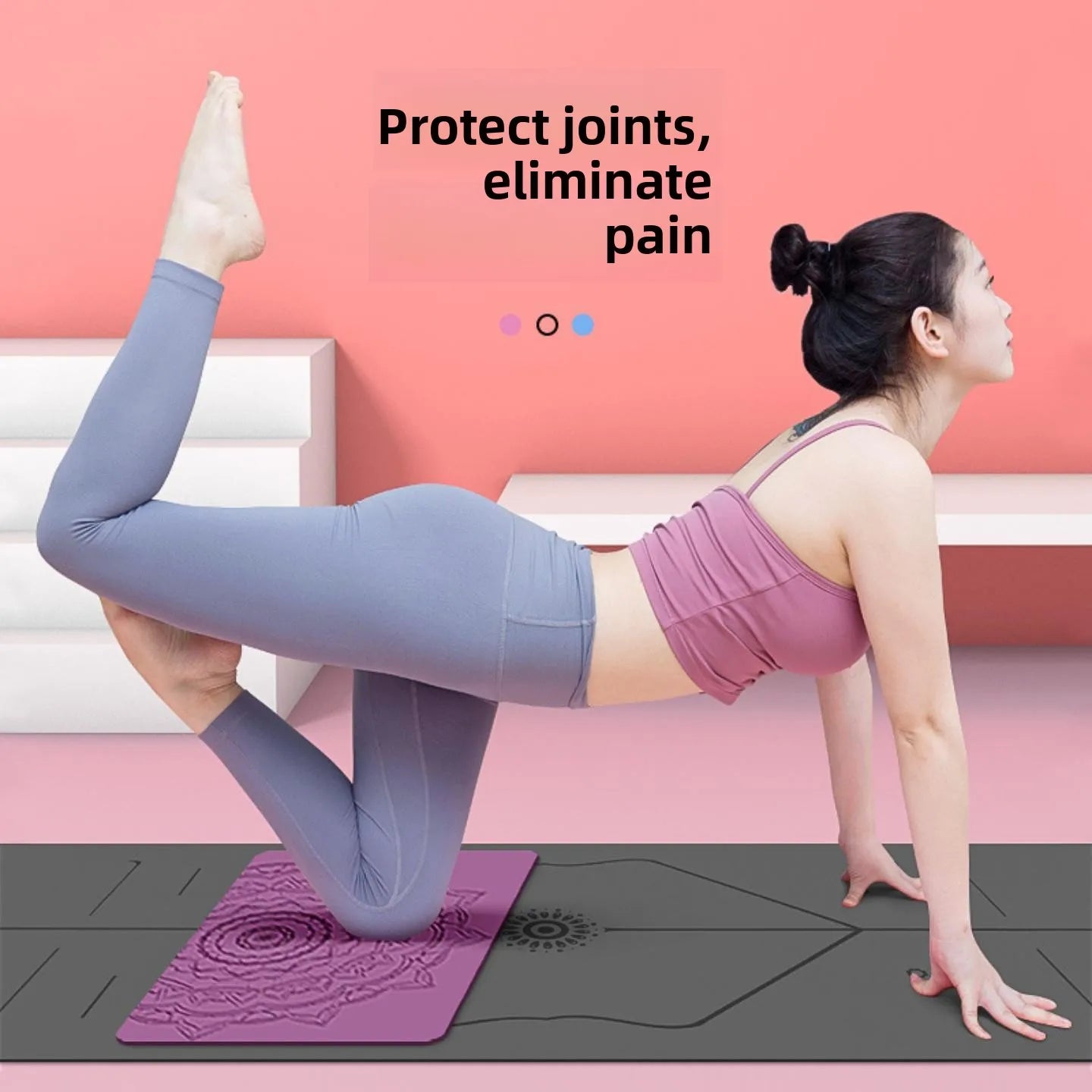 Natural Rubber Yoga Mat Small Size Meditation Pad Professional Flat Support Knee Pad Anti-Slip Yoga Inverted  Pad