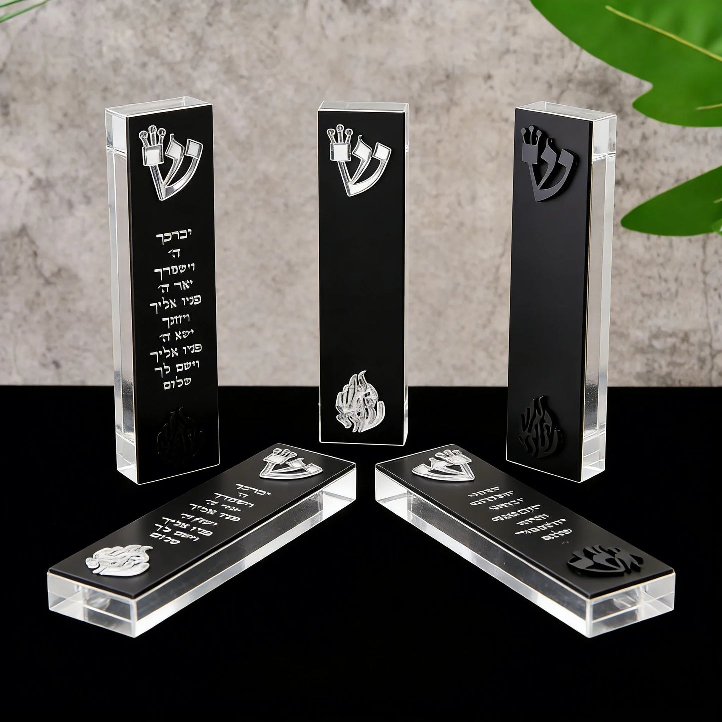 Personalized  Acrylic 3D Cut Jewish Mezuzah with Home Blessing&Name Custom Mezuzah Case Judaica Gift New Home Jewish Gift