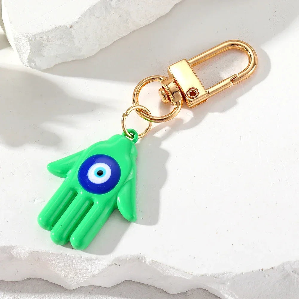 Turkish Blue Evil Eye Keychain Luckly Owl Elephant Butterfly Tortoise Charms With Key Holder Handbag Decorations For Women Men