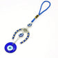 1pc Devil's Eye Horseshoe-shaped Blue Eye Rhinestone Lucky Decoration Pendant, Keychain & Car Hanger