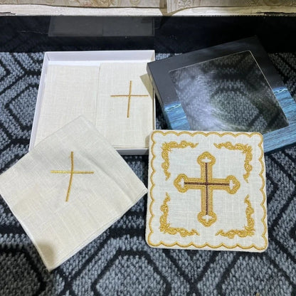 Nine Fold Cloth Father Mass Liturgy Chalice Coaster Gauze Embroidery Pall Corporal Saran Wrap Catholicism Ceremony Supplies